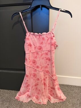 Amazon Pink Floral Spaghetti-Strap Slip Dress